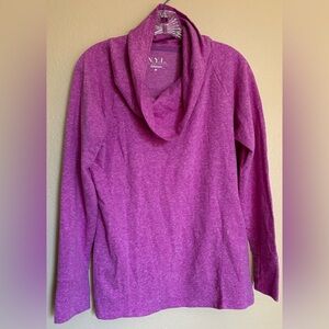 New York Laundry Women's Top Pull‎ Over Cowl Neck Athletisure Top, Heathered, M